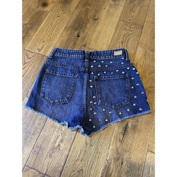 BDG Urban Outfitters Denim High Rise Cheeky Studded Cutoff Shorts Women's Sz 26 - Picture 3 of 8